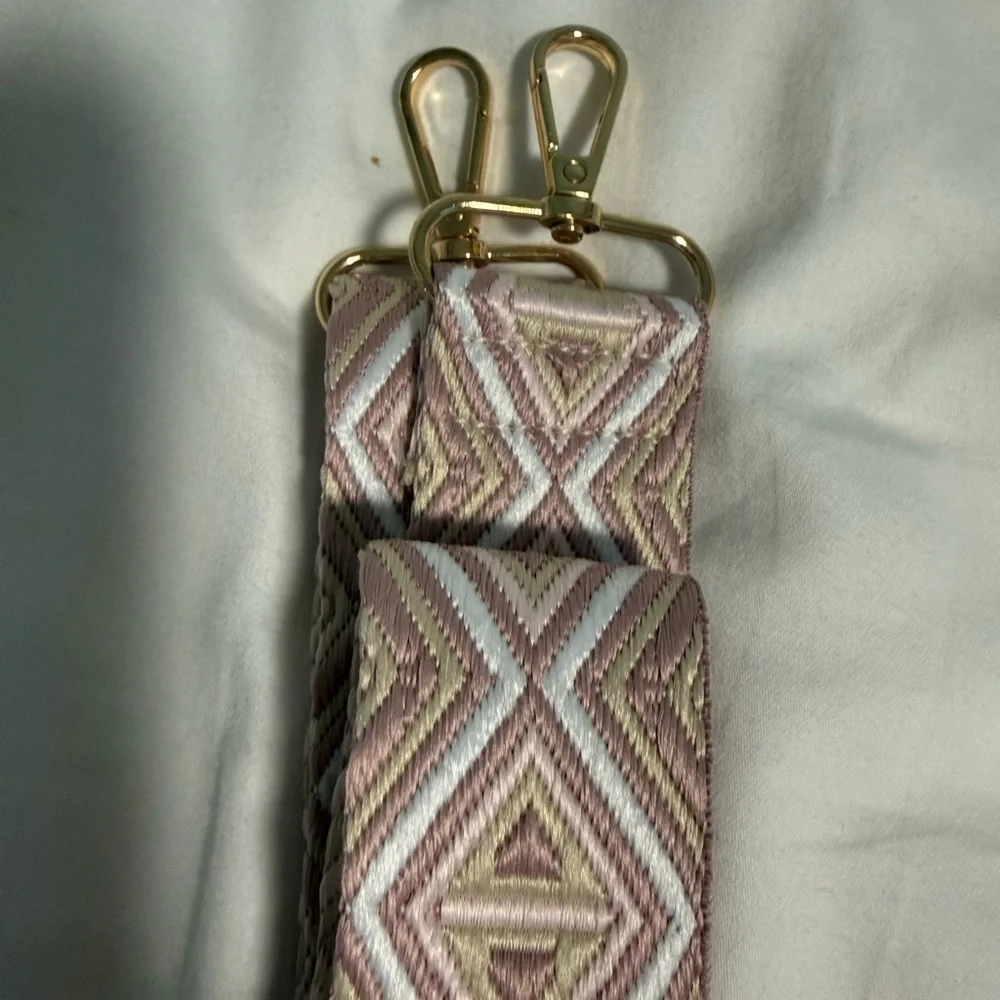 Bag Strap guitar Geometric Patterned Strap with Gold tone Hardware!